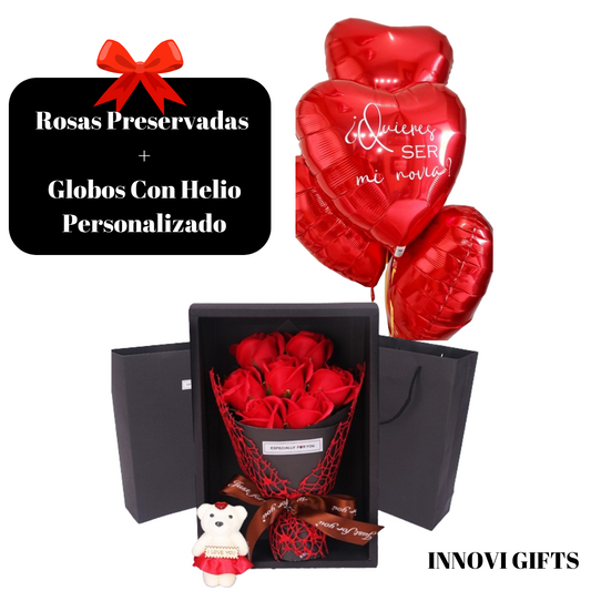 Box de Rosas + Globos con Helio🌹